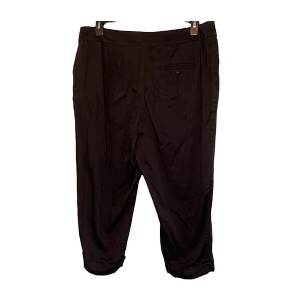 Avenue Classic Chino Capri Pants Black Twill Cropped Cuffed Preppy 16 - Picture 2 of 7